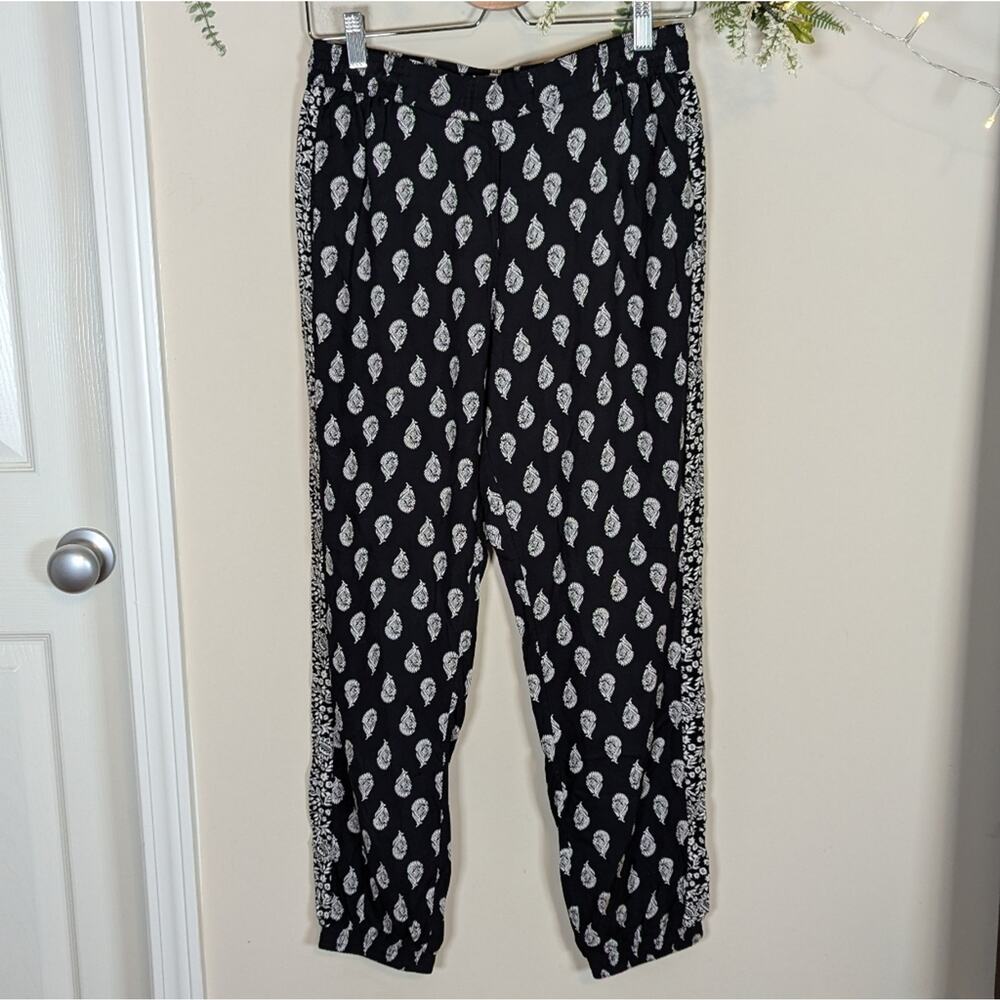 Fat Face Black Floral Jogger Pants Size 6 - Picture 4 of 11